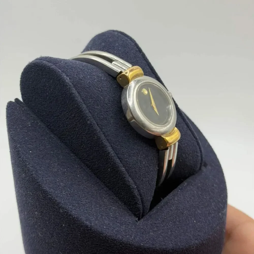 Authentic Vintage Movado Harmony Black Dial Two Tone Women's Watch 97.A1.809A